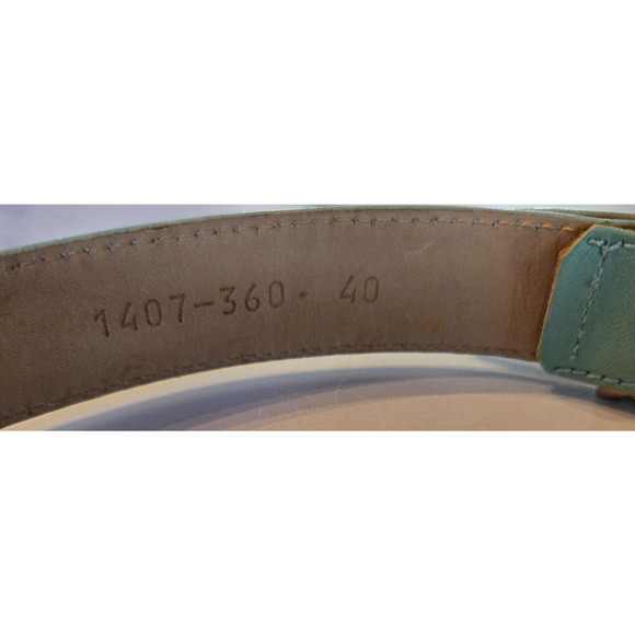 Vintage 80s ESCADA‎ Womens Belt Leather Sky Blue Silver Western Italy 40 Med/Lg main image 11